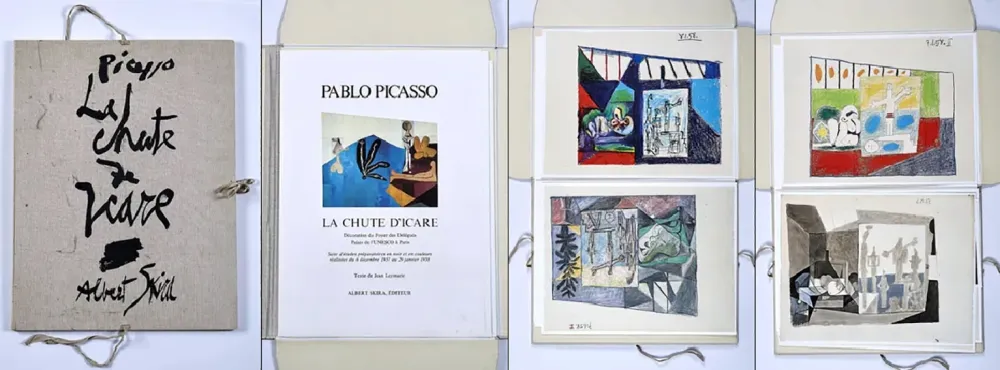 Collografie Picasso - LA CHUTE D'ICARE : 7 photolithographies couleurs. Portfolio (Skira, 1972)
