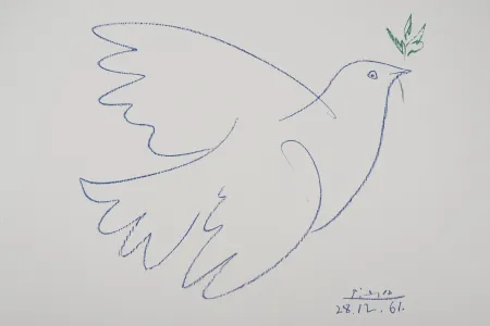 Lithografie Picasso - La colombe bleue