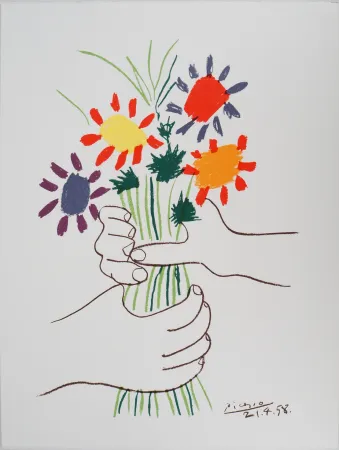 Lithografie Picasso - Le bouquet de la Paix