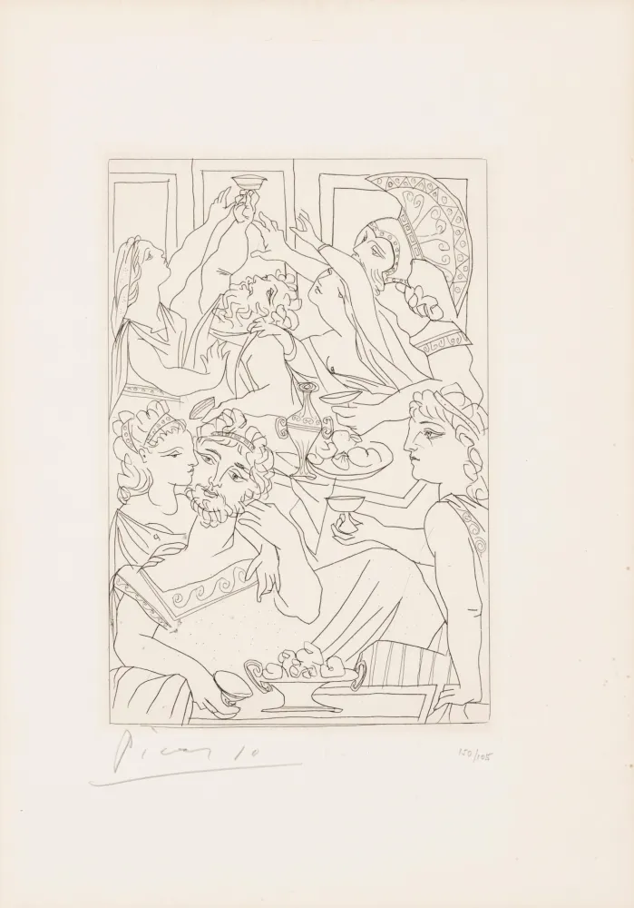 Gravure Picasso - Le festin, pl. 6