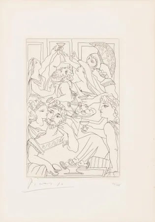 Gravure Picasso - Le festin, pl. 6