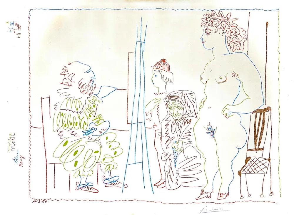 Lithografie Picasso -  Le Modele et Deux Personnages 