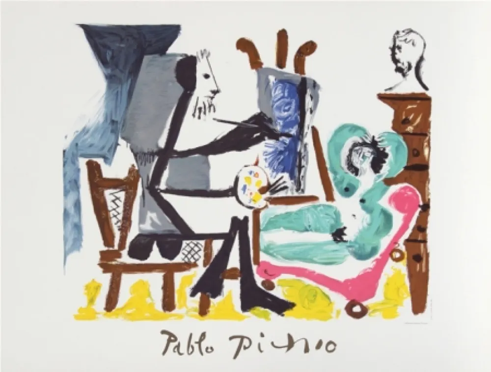 Lithografie Picasso - Le Peintre et son Modele