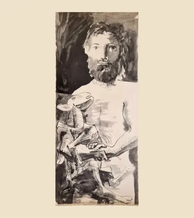 Lithografie Picasso - L'HOMME AU MOUTON (1967)