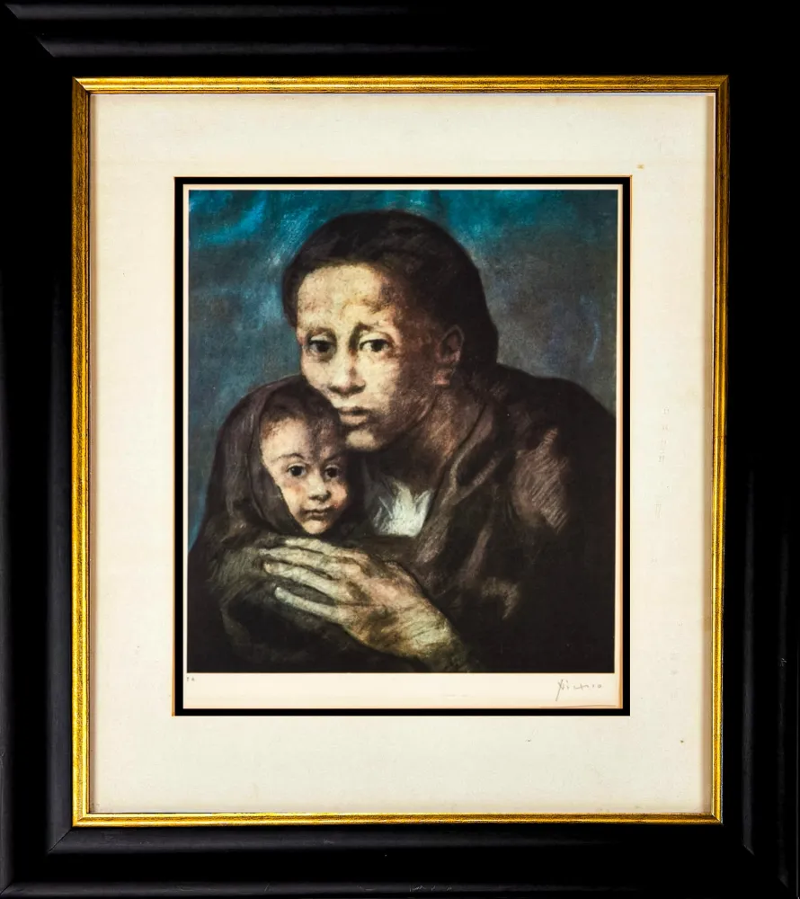 Lithografie Picasso - Mère et enfant au fichu