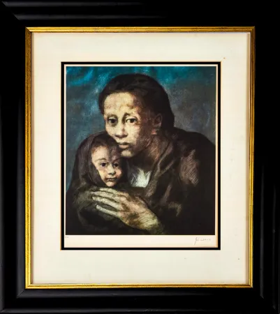 Lithografie Picasso - Mère et enfant au fichu