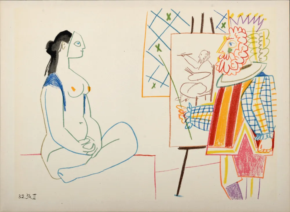 Lithografie Picasso - Model & King, 1954