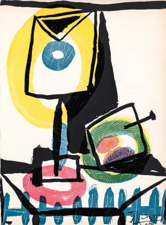 Droge Naald Picasso - Nature morte au verre et à la pomme (Still life with glass and apple)