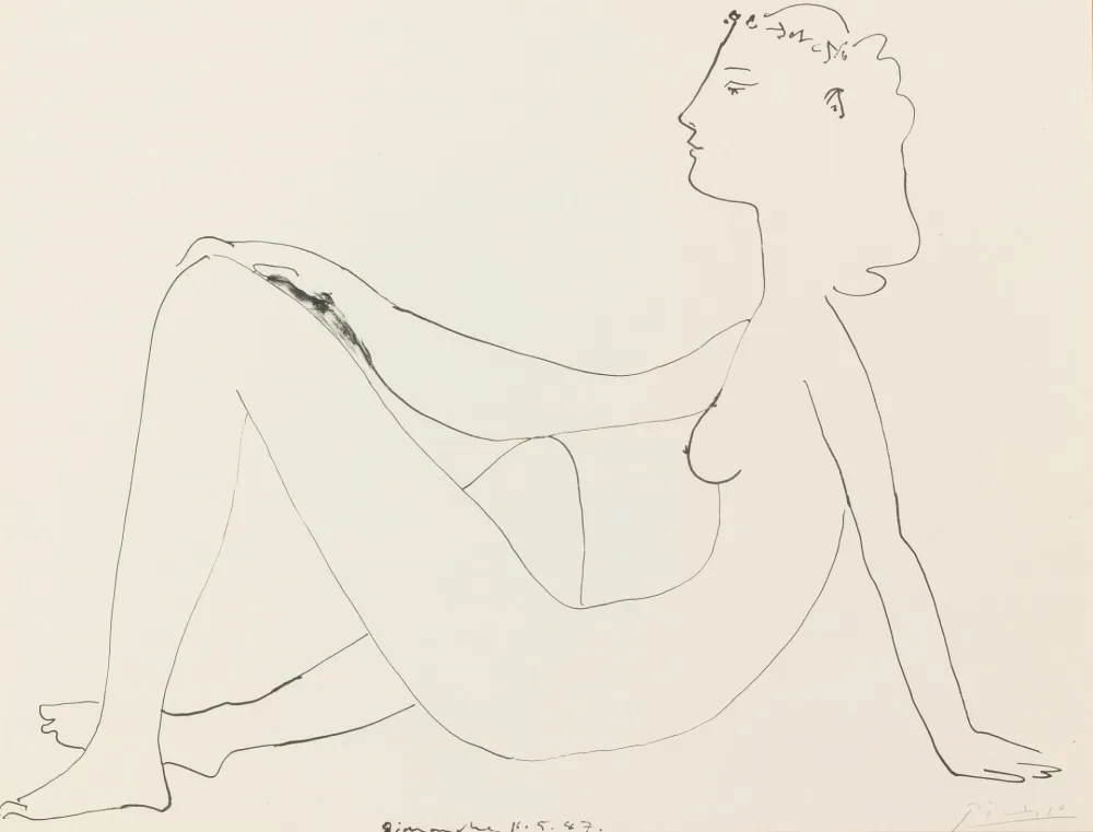 Lithografie Picasso - Nu assis, de profil