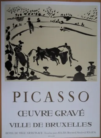 Lithografie Picasso - Oeuvre Gravé - Bruxelles 1973