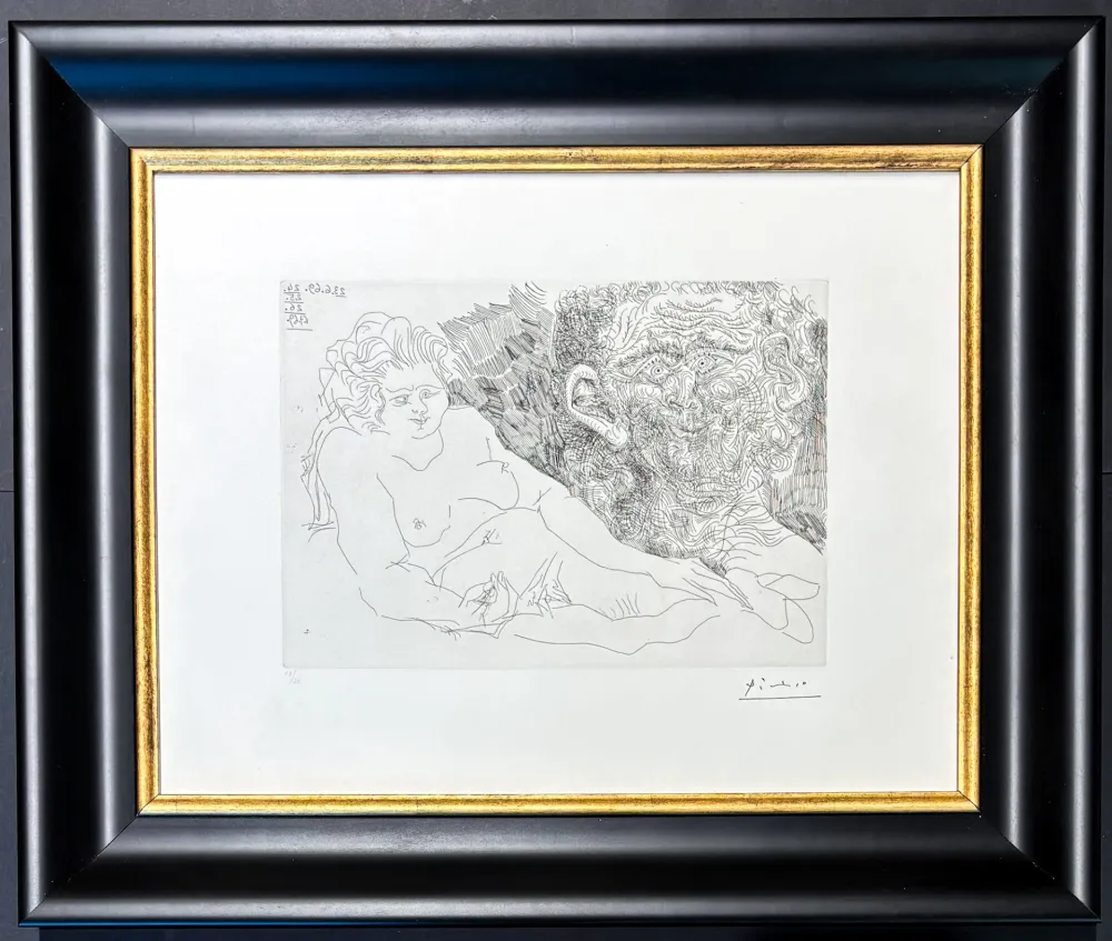Gravure Picasso - Pablo Picasso (1881–1973) - VIEUX PEINTRE ET VIEUX MODELE - etching on paper