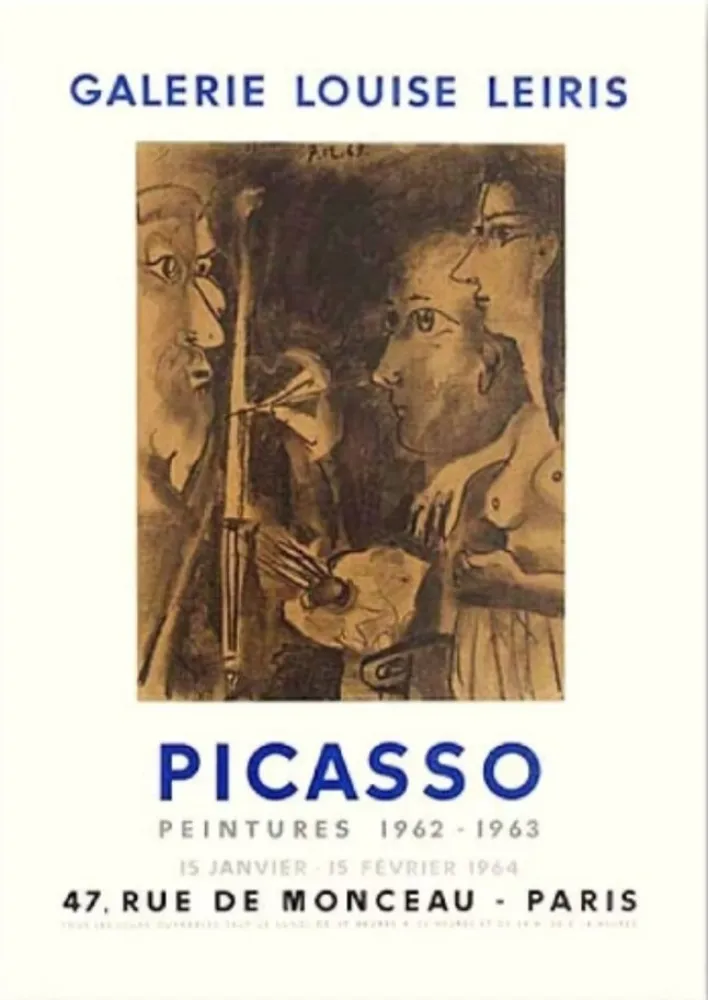 Lithografie Picasso - Pablo Picasso, Galerie Louise Leiris Exhibition Poster, 1962/1963, Lithograph on Vellum Paper