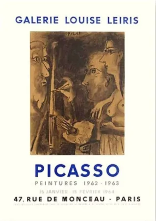 Lithografie Picasso - Pablo Picasso, Galerie Louise Leiris Exhibition Poster, 1962/1963, Lithograph on Vellum Paper