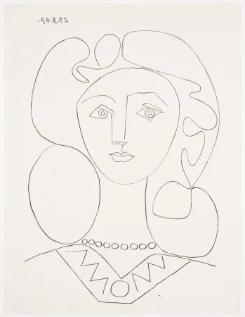 Lithografie Picasso - Pablo Picasso- La Femme au Collier, Portrait of Françoise, 1947