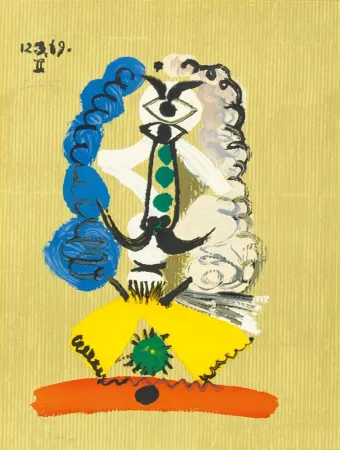Lithografie Picasso - Pablo Picasso- Portrait Imaginaires 12.3.69 II