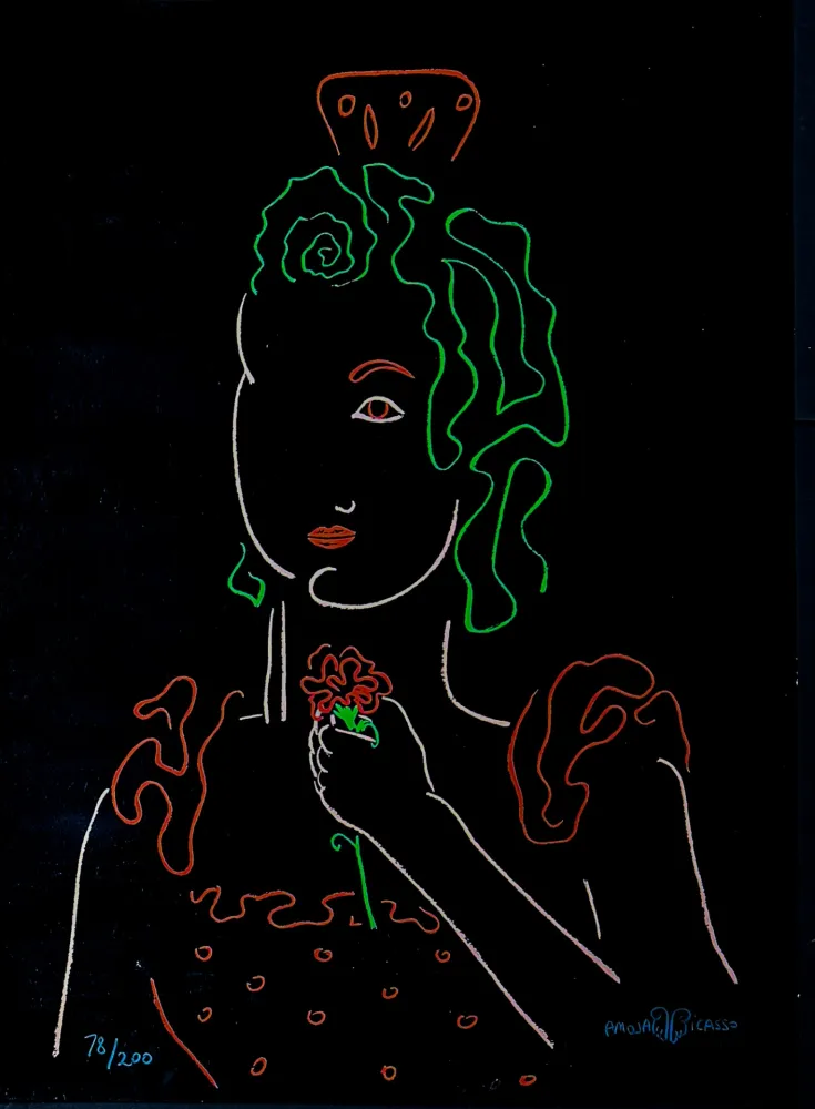 Zeefdruk Picasso - Paloma Picasso (1949) - Vallauris - Colour screen printing