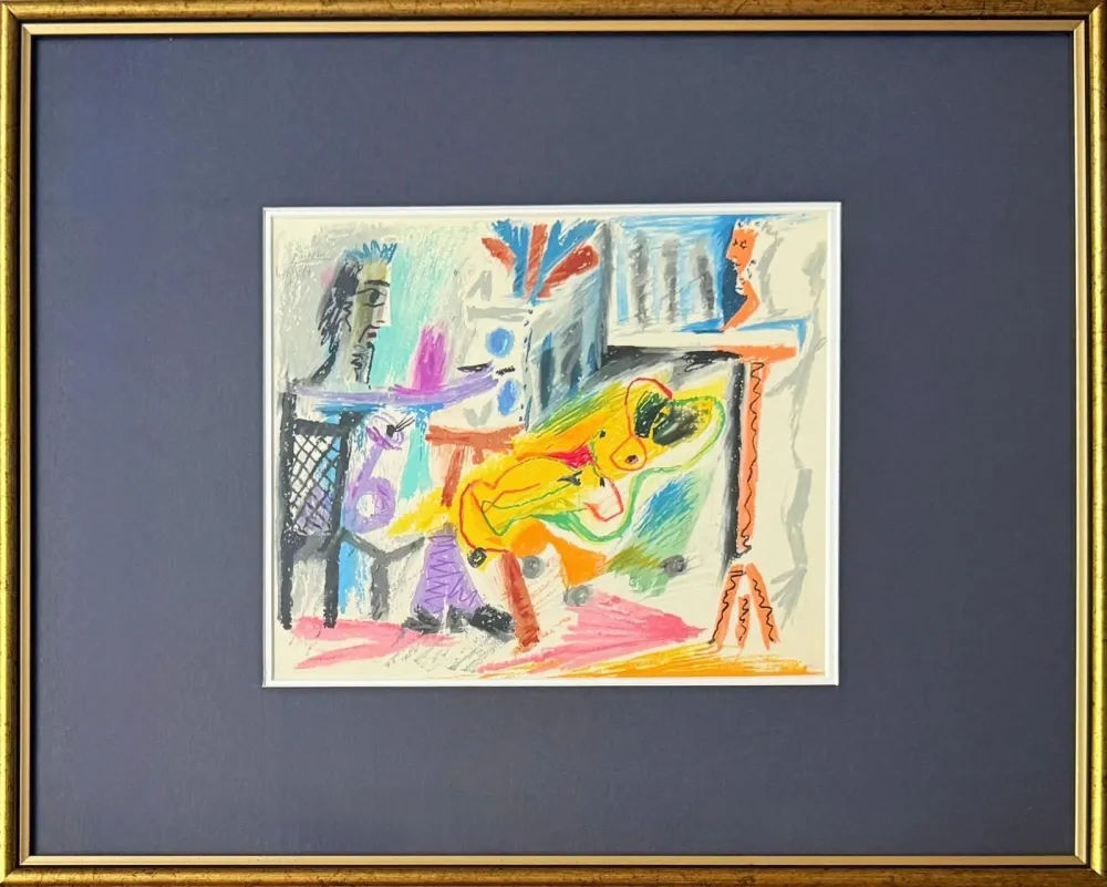 Lithografie Picasso - Peintre et modèle