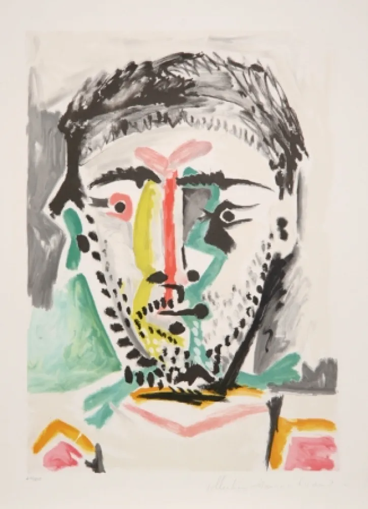 Lithografie Picasso - Portrait d'Homme, J-103