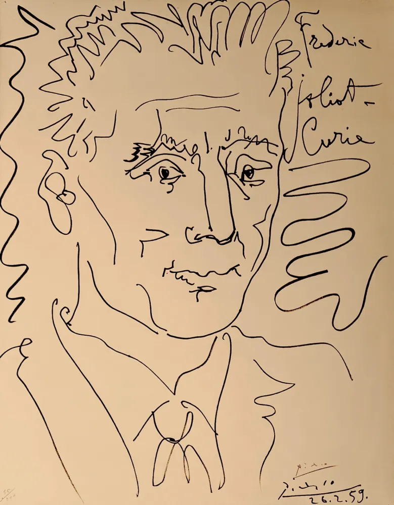 Lithografie Picasso - Portrait of Frederic Joliot-Curie