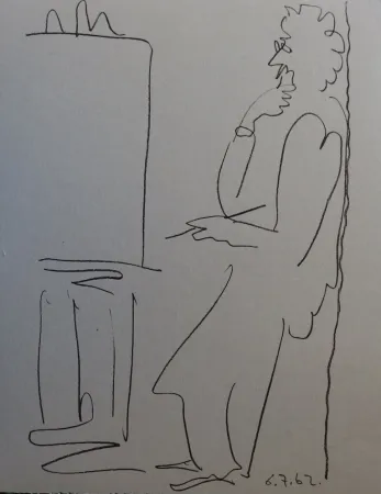 Lithografie Picasso - Regards sur Paris - The painter