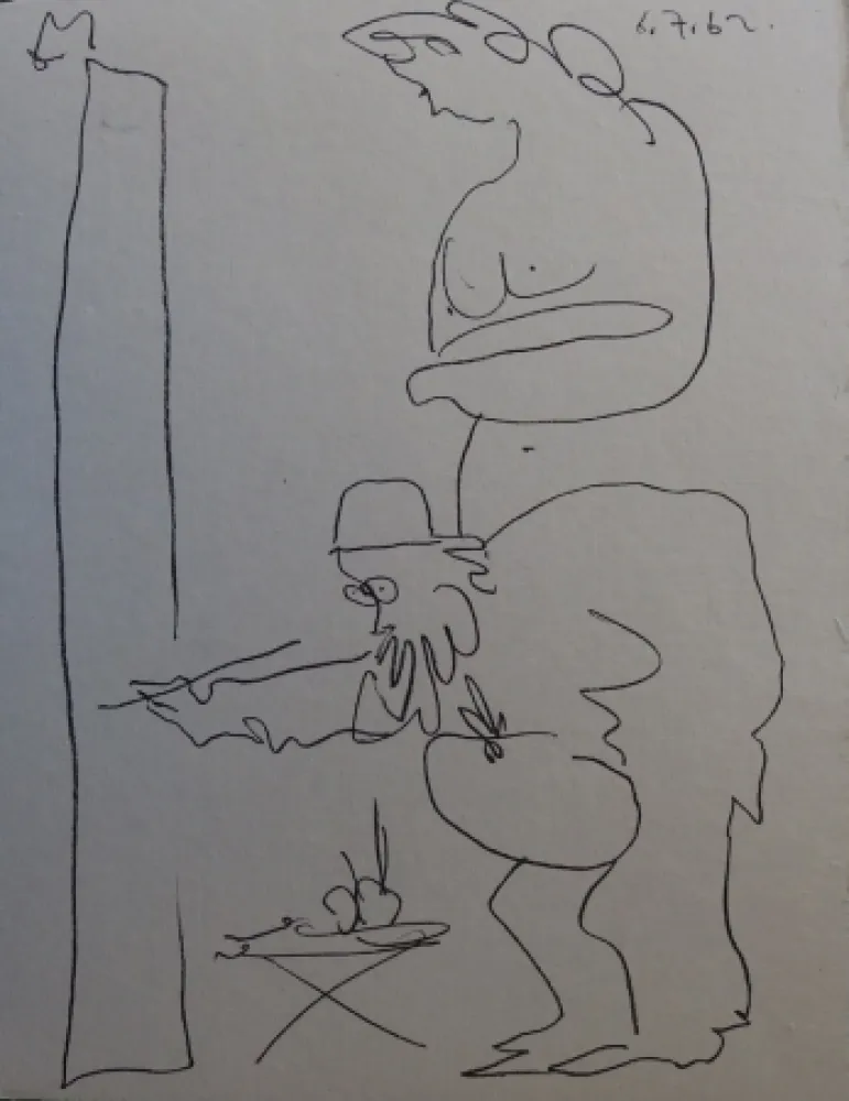 Lithografie Picasso - Regards sur Paris - The painter and his model