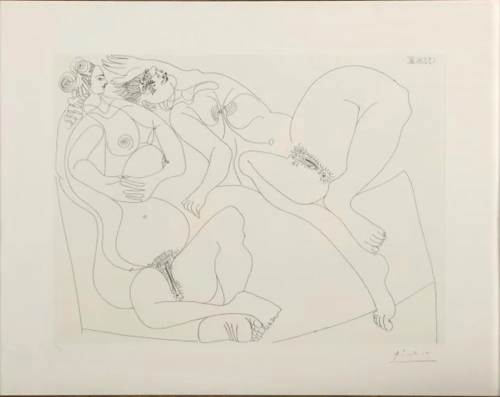 Ets Picasso - Repos. Deux Filles Bavardant