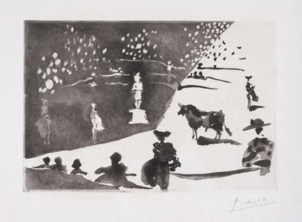 Aquatint Picasso - Suerte Ilamada de Don Tancredo, from La Tauromaquia