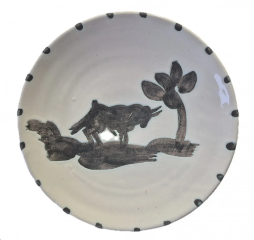 Keramiek Picasso - Taureau sous l'arbre (Bull under the Tree)