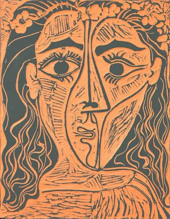 Keramiek Picasso - Tête de femme à la couronne de fleurs (Woman’s Head with Crown of Flowers), 1964