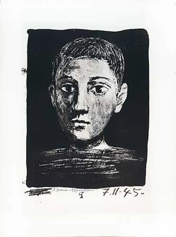 Lithografie Picasso - Tête de jeune garçon