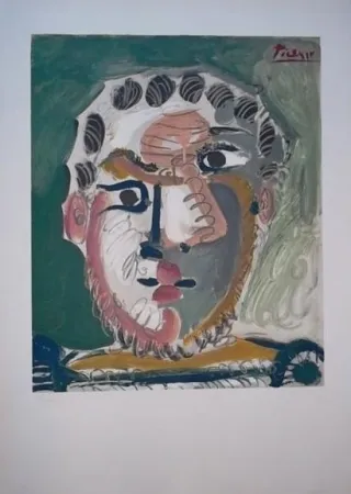 Lithografie Picasso - Tete d'homme barbu