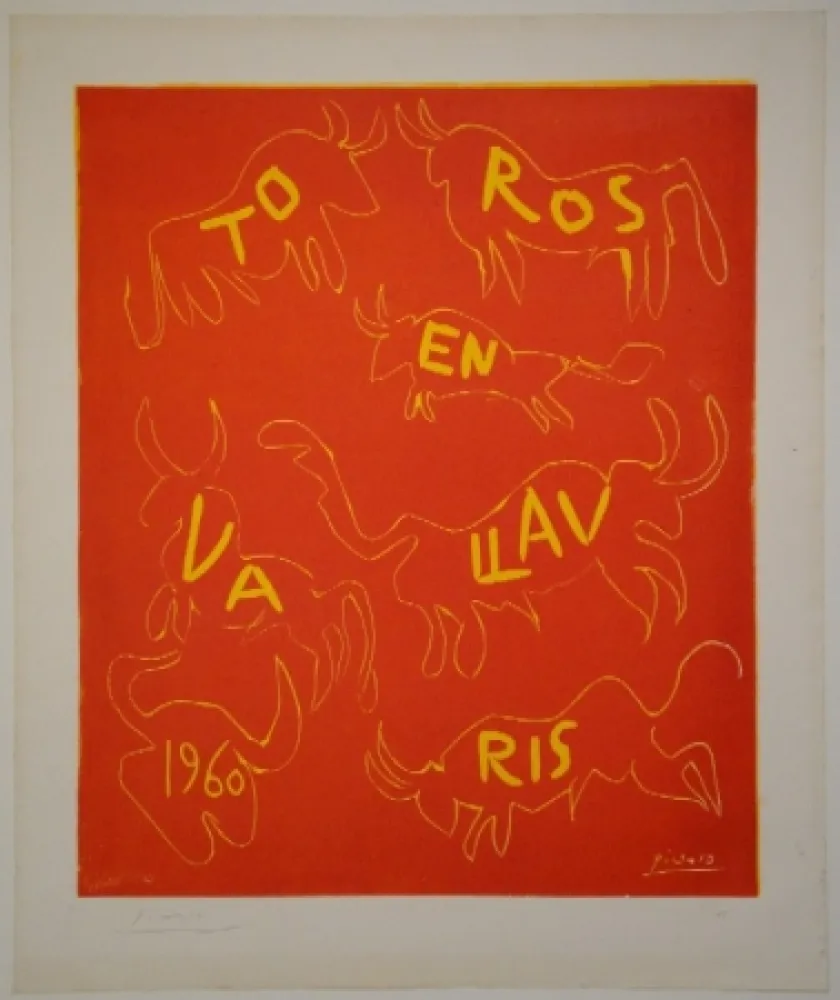 Linosnede Picasso - Toros en Vallauris
