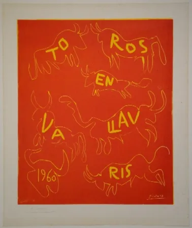 Linosnede Picasso - Toros en Vallauris