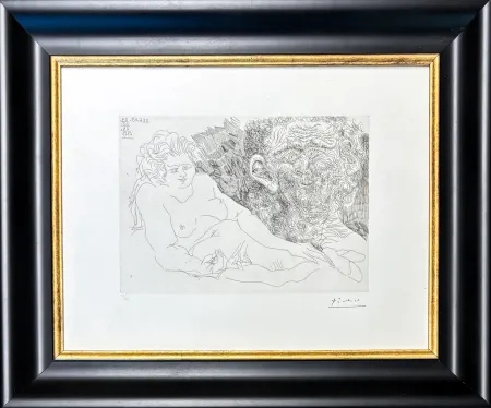 Gravure Picasso - VIEUX PEINTRE ET VIEUX MODELE