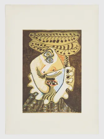 Lithografie Picasso - Visage de bouffon