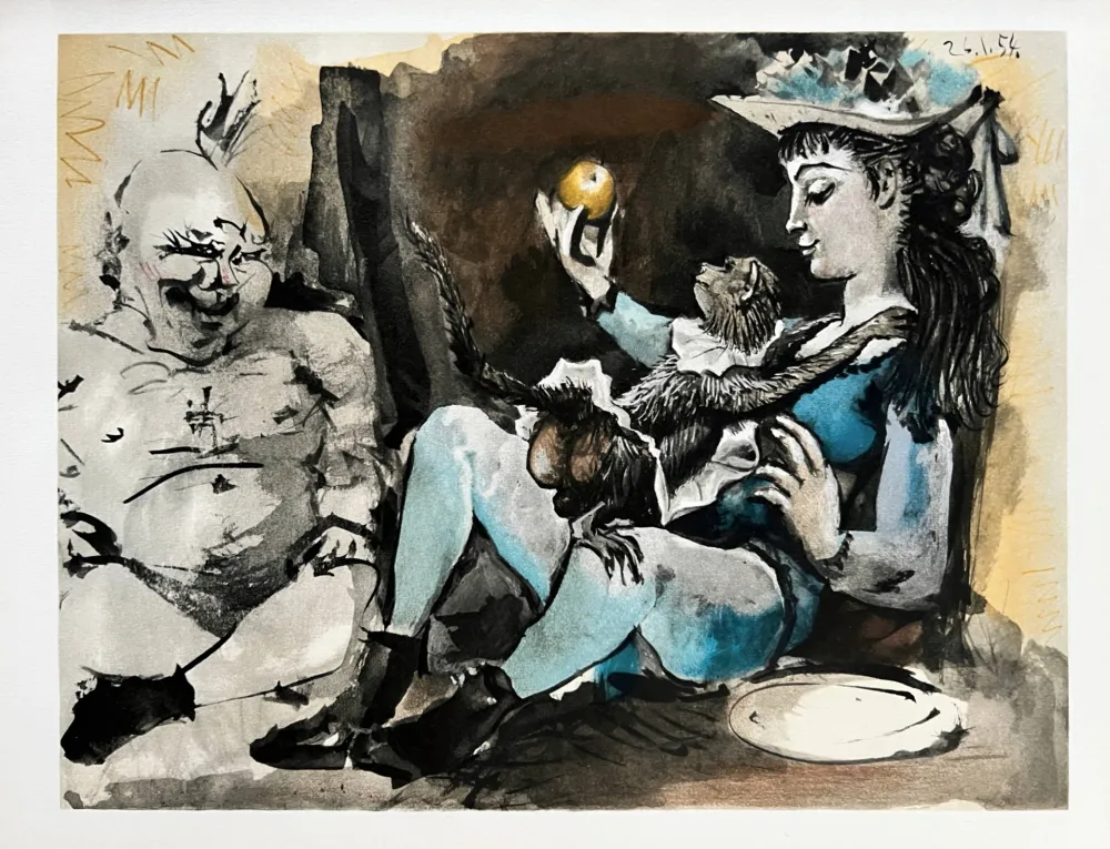 Lithografie Picasso - Woman with Monkey