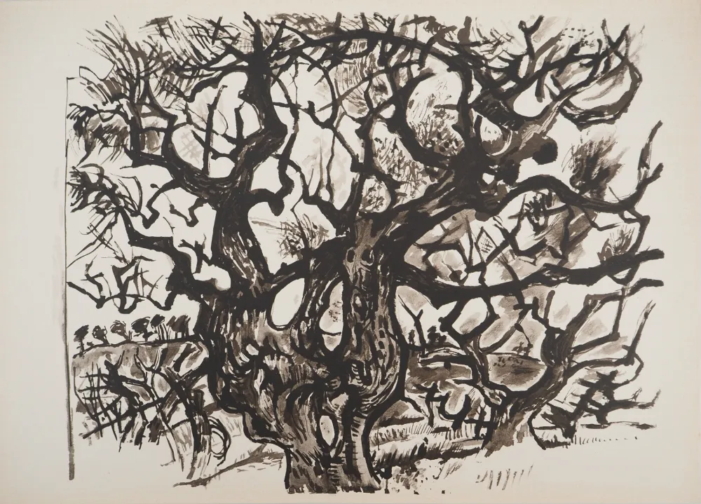 Lithografie Pignon - Le vieil arbre