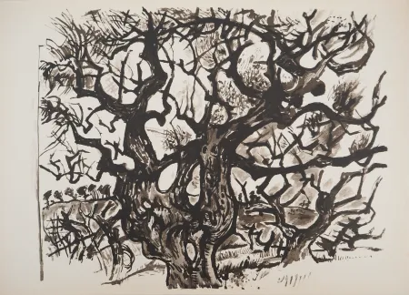 Lithografie Pignon - Le vieil arbre