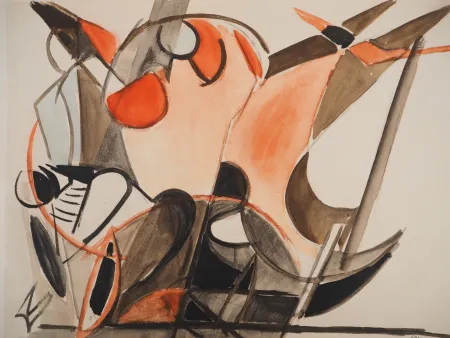 Lithografie Pignon - Secours en mer, le renflouement