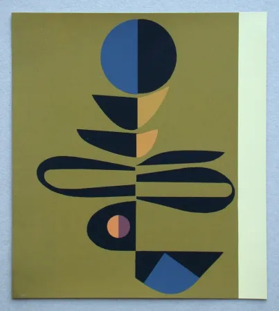 Zeefdruk Pillet - Composition abstrait