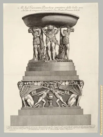 Ets Piranesi - VASCA DI GRANITO SORRETTA DA QUATTRO FAUNI