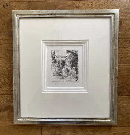 Lithografie Pissarro - Group de paysans 