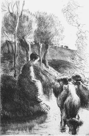 Ets Pissarro - Vachère au bord de l'eau