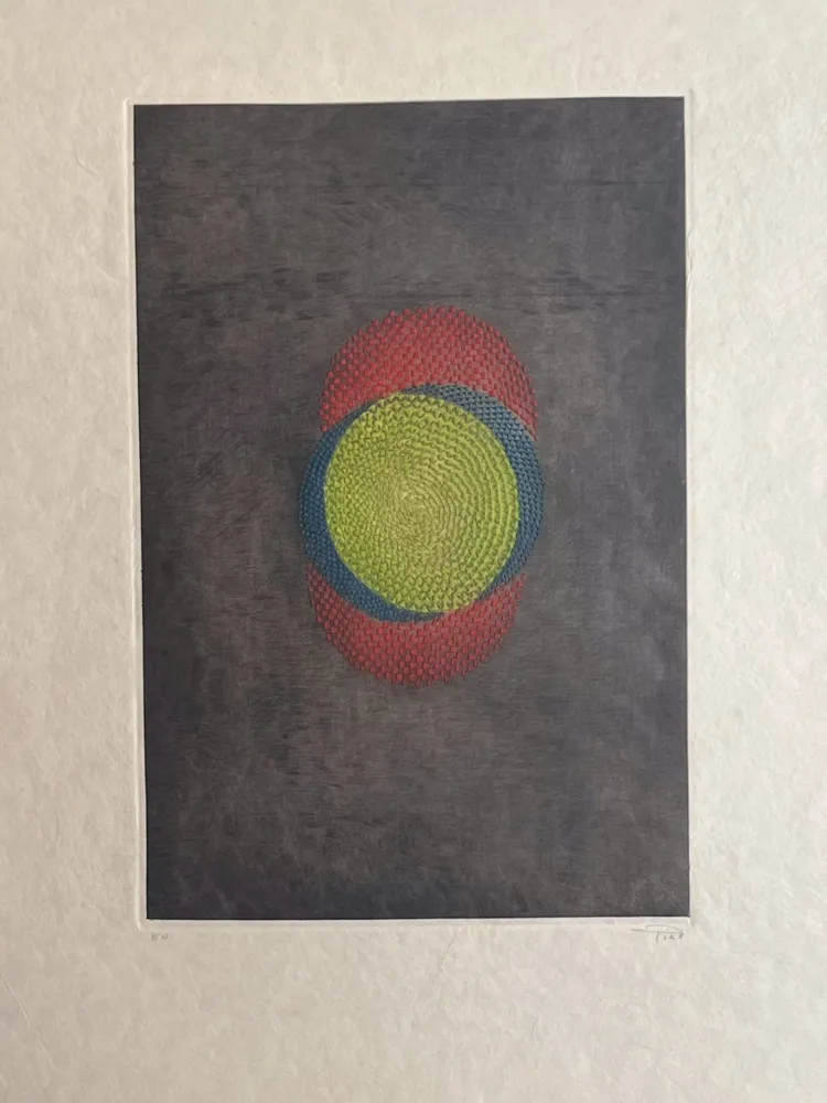 Gravure Piza - Rouge bleu vert 