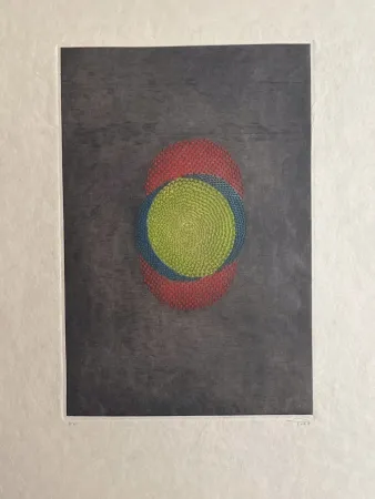 Gravure Piza - Rouge bleu vert 