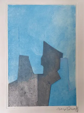 Ets En Aquatint Poliakoff - Composition bleue XXIV 