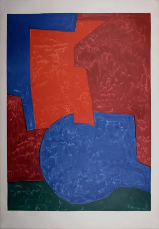 Lithografie Poliakoff - Composition in Red, Blue and Green, 1975