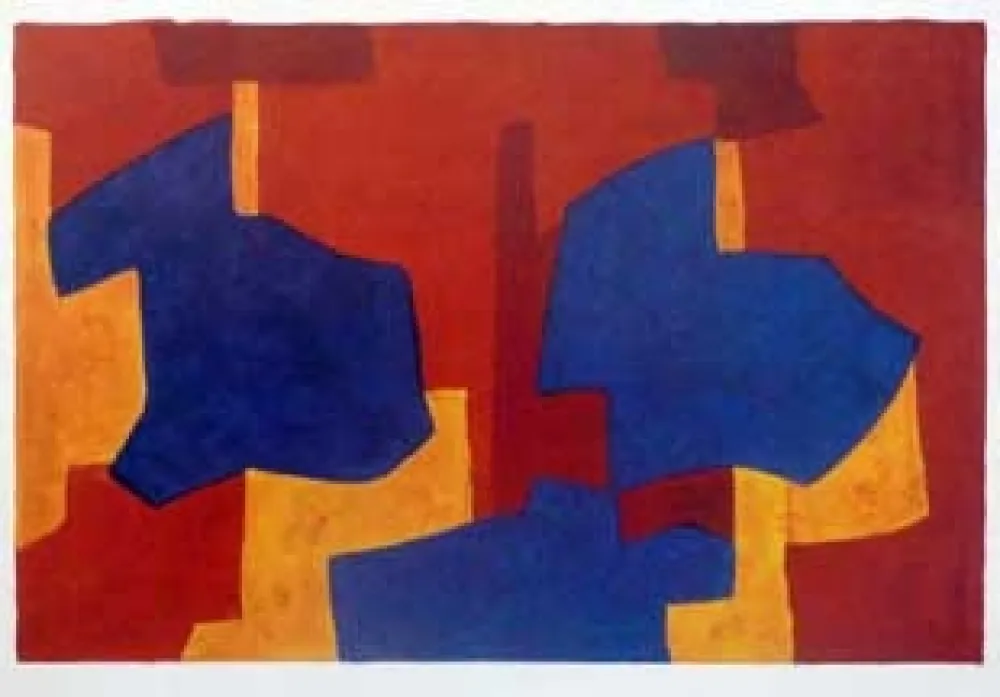 Lithografie Poliakoff - Composition jaune bleue et rouge
