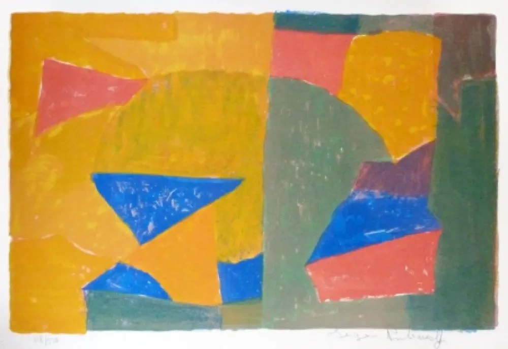 Lithografie Poliakoff - Composition jaune, verte, bleue et rouge