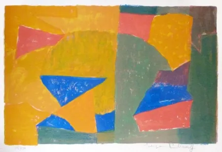 Lithografie Poliakoff - Composition jaune, verte, bleue et rouge